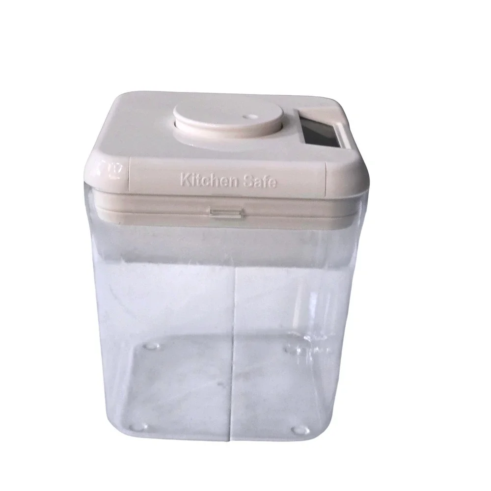Kitchen‎ Safe Time Locking Container Clear White Square Digital Timer Canister